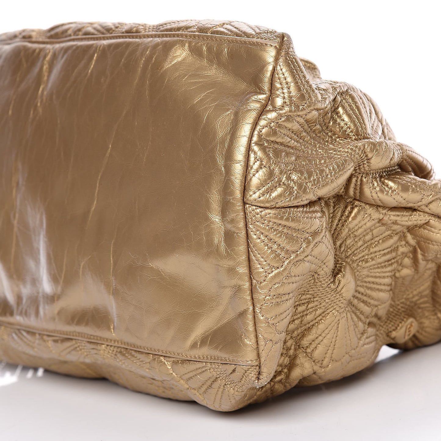 Calfskin Embroidered Ca D’Oro Tote Gold
