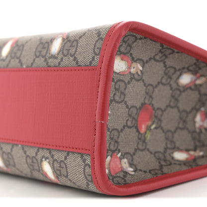 Gucci X Peter Rabbit GG Supreme Monogram Rabbit Apple Childrens Tote Beige Ebony Multicolor Bright Hibiscus 9 of 9