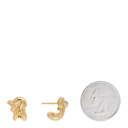 Bottega Veneta Sterling Silver Knot Earrings Gold 2 of 4