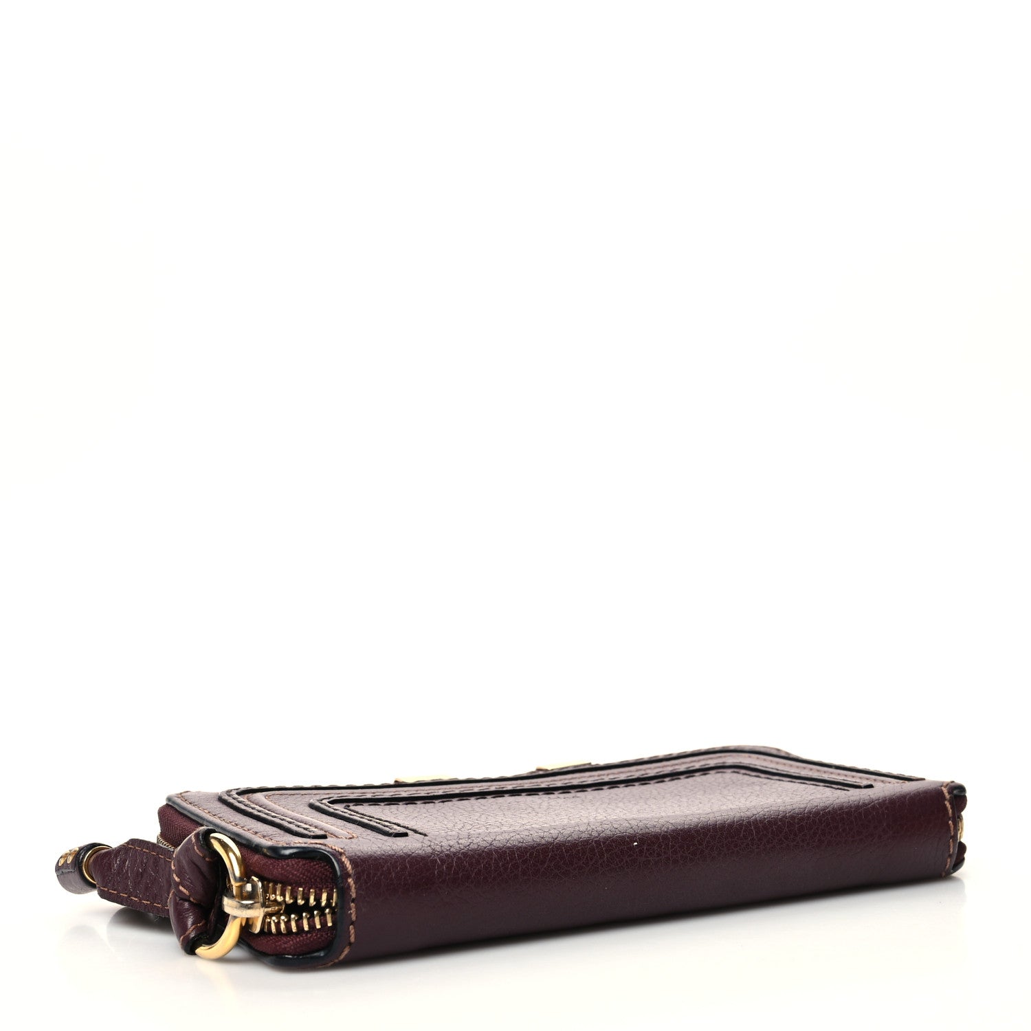 Chloe Grained Calfskin Marcie Long Zip Around Wallet Dark Velvet 4 of 13