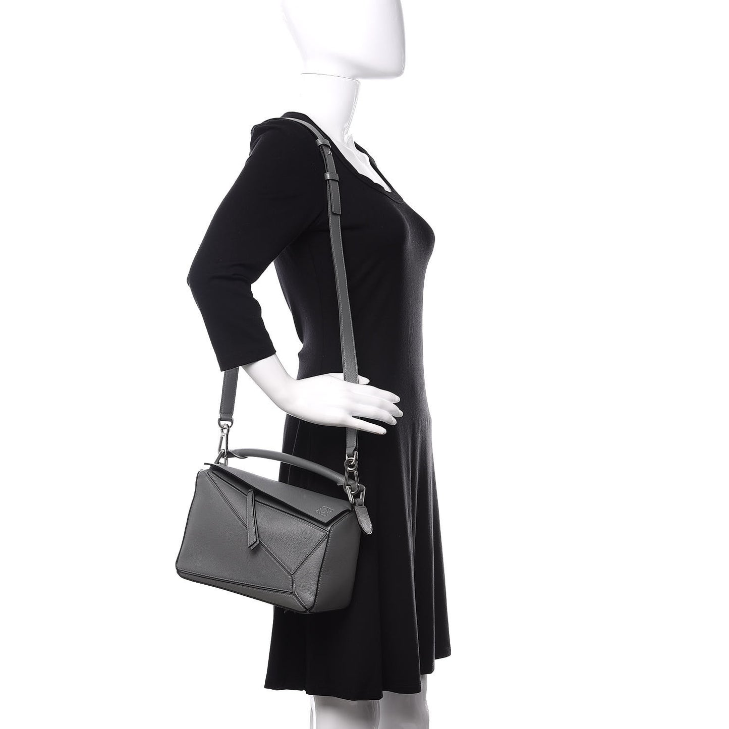 Calfskin Small Puzzle Bag Gunmetal
