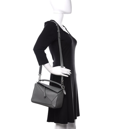 Loewe Calfskin Small Puzzle Bag Gunmetal 2 of 9