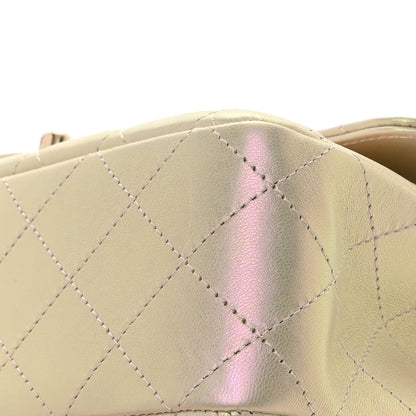 Chanel Iridescent Lambskin Quilted Medium Double Flap Ivory 14 of 16