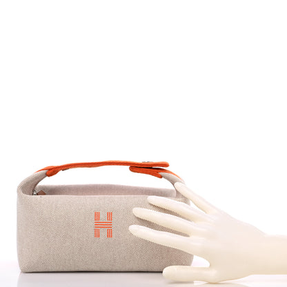 Hermes Canvas Small Bride-A-Brac Pouch Natural Orange 2 of 8