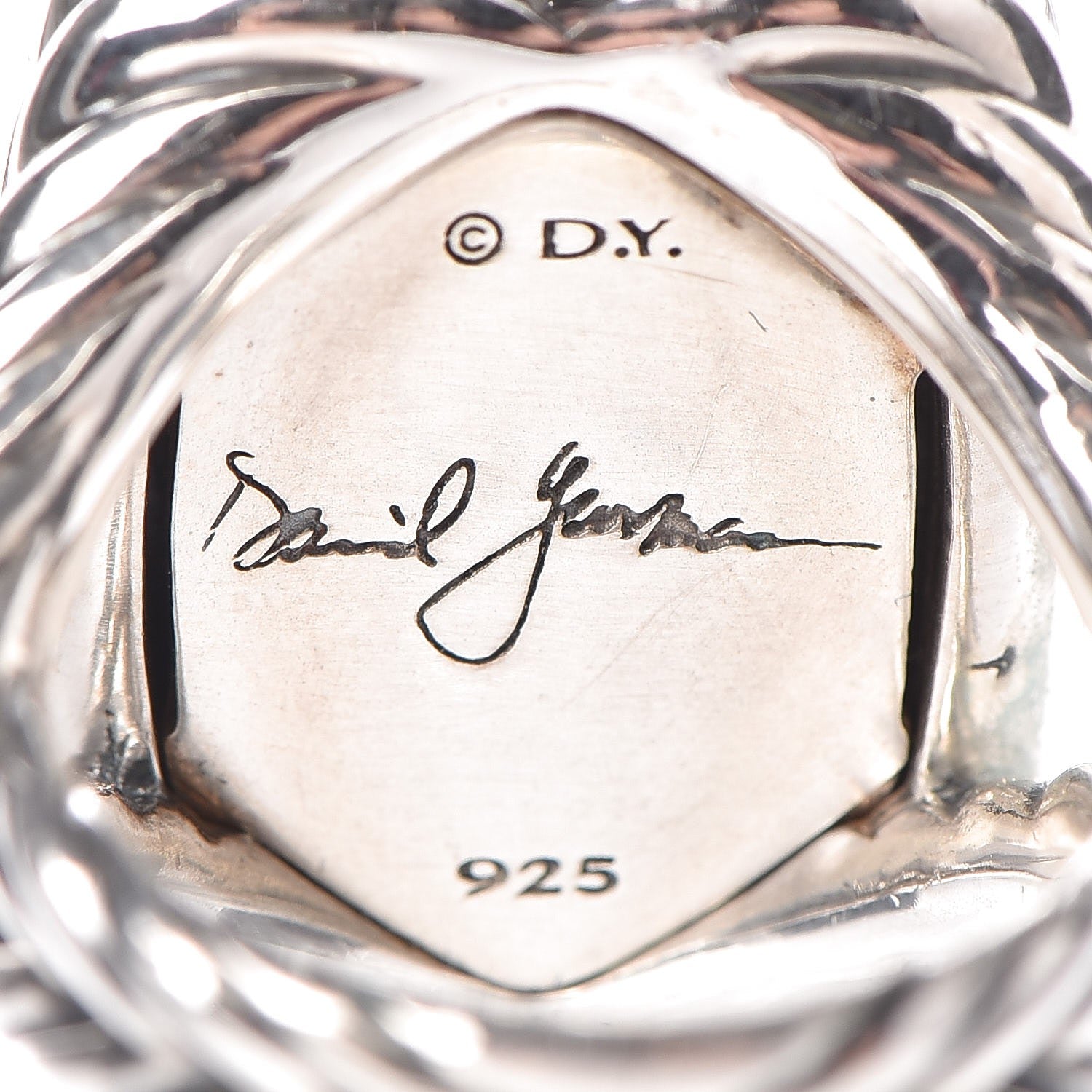 David Yurman Sterling Silver Diamond Black Orchid 20mm Albion Ring 52 6 6 of 7