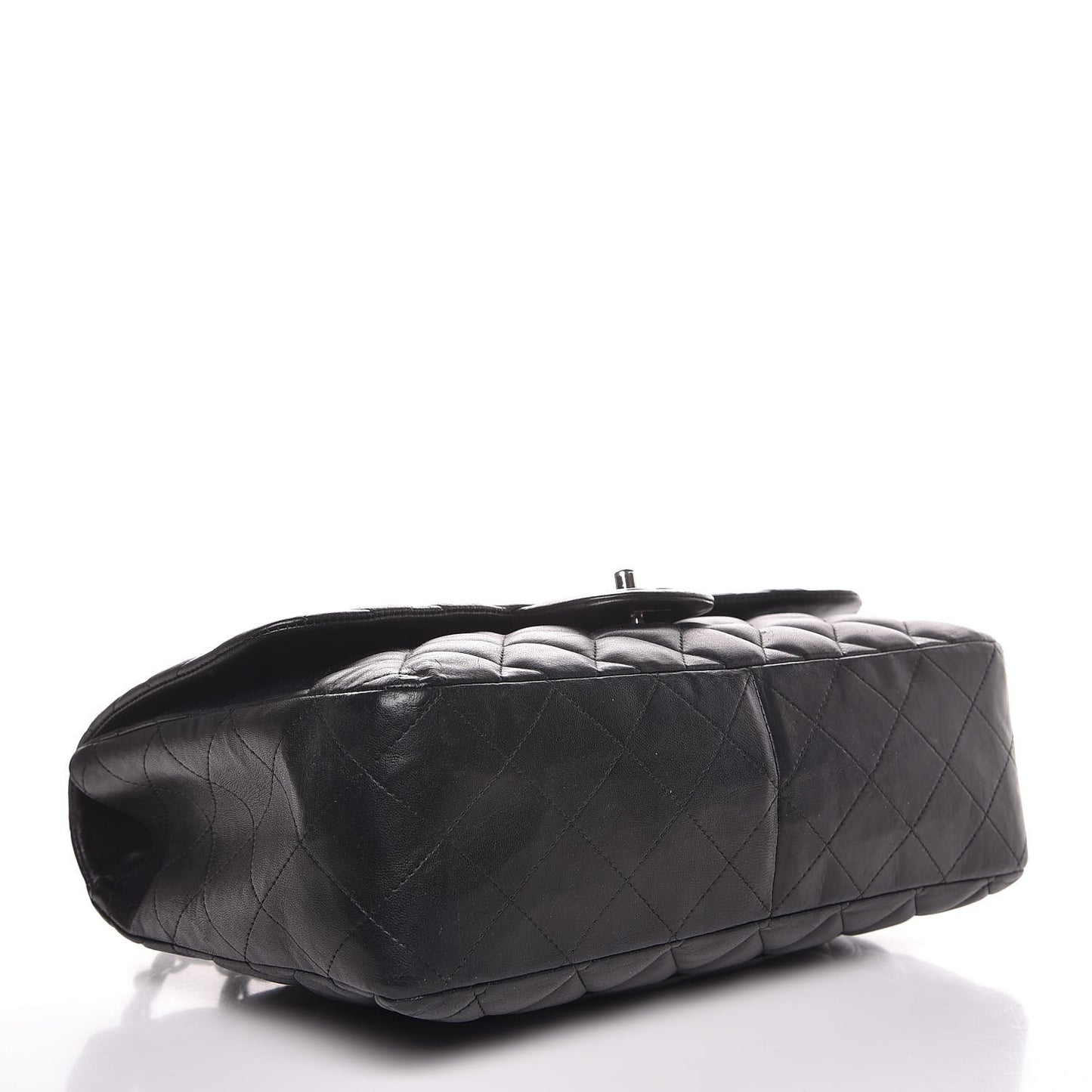 Lambskin Quilted Jumbo Single Flap Black