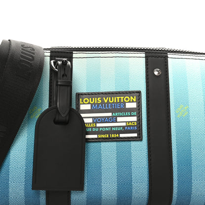 Louis Vuitton Damier Striped City Keepall Gradient Blue 7 of 9