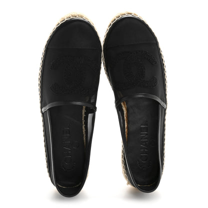 Chanel Mesh Grosgrain CC Espadrilles 36 Black 2 of 10