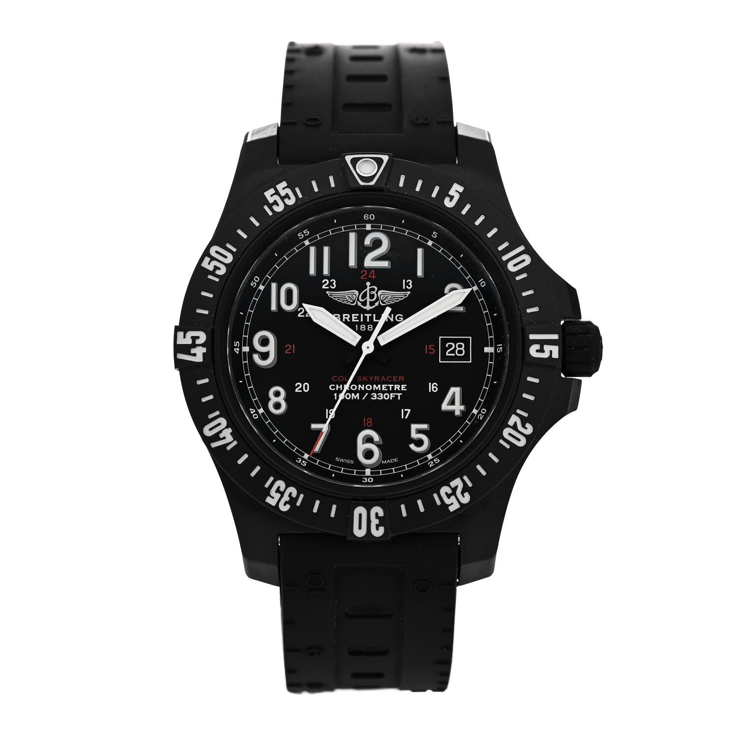 Breitling Breitlight Rubber 45mm Colt Skyracer Quartz Watch Black X74320 1 of 5