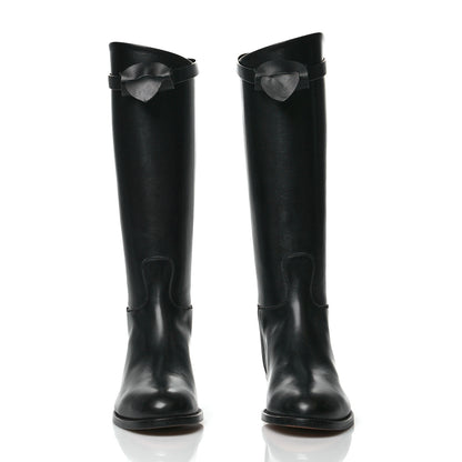 Hermes Box Kelly Jumping Boots 38 Black 2 of 9