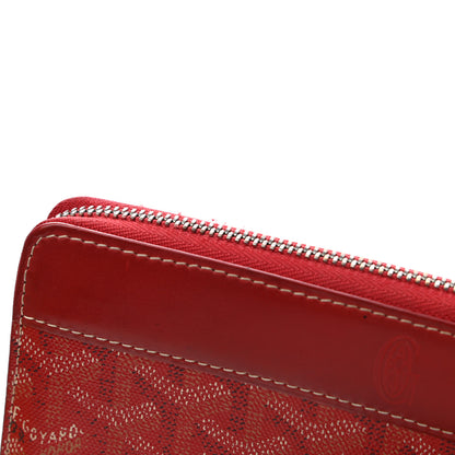 Goyard Goyardine Matignon Zip Around GM Wallet Red 7 of 11