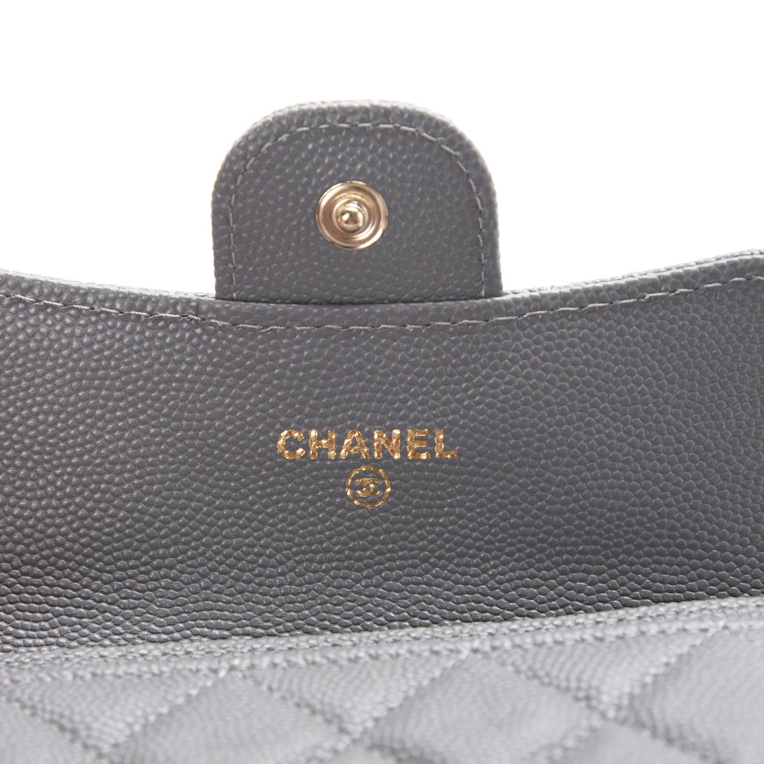 Chanel Caviar Quilted Flap Card Holder Wallet Dark Grey 8 of 10