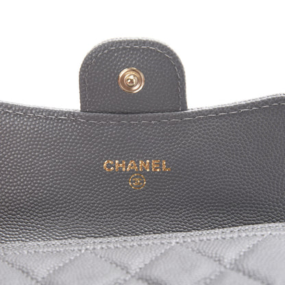 Chanel Caviar Quilted Flap Card Holder Wallet Dark Grey 8 of 10