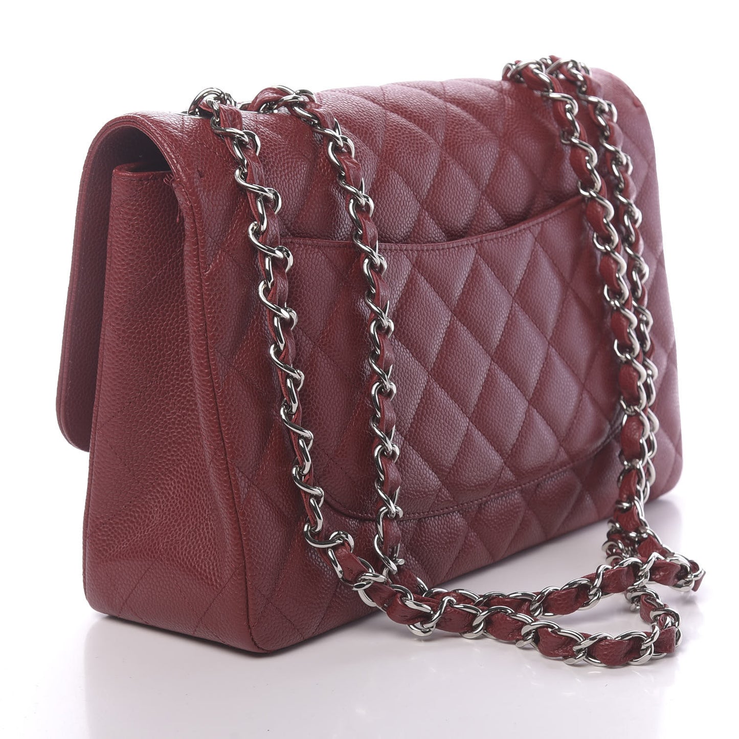 Caviar Quilted Jumbo Single Flap Red