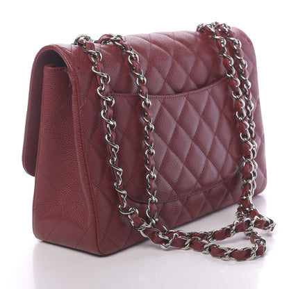 Chanel Caviar Quilted Jumbo Single Flap Red 3 of 12