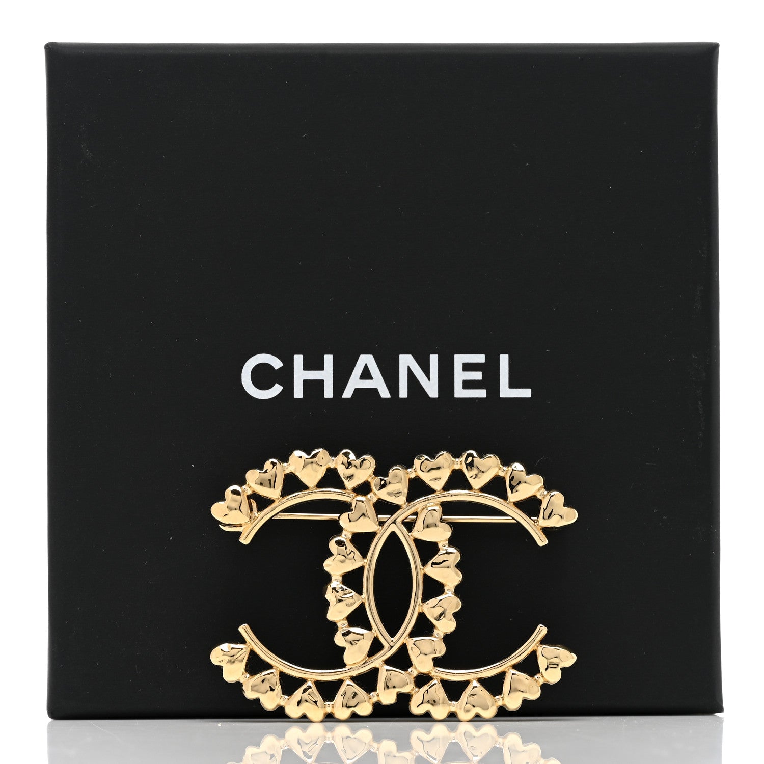Chanel Metal CC Heart Brooch Gold 5 of 5