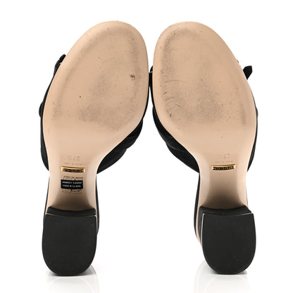 Gucci Kid Scamosciato GG Marmont Fringe 75mm Slide Sandals 37.5 Black 5 of 9