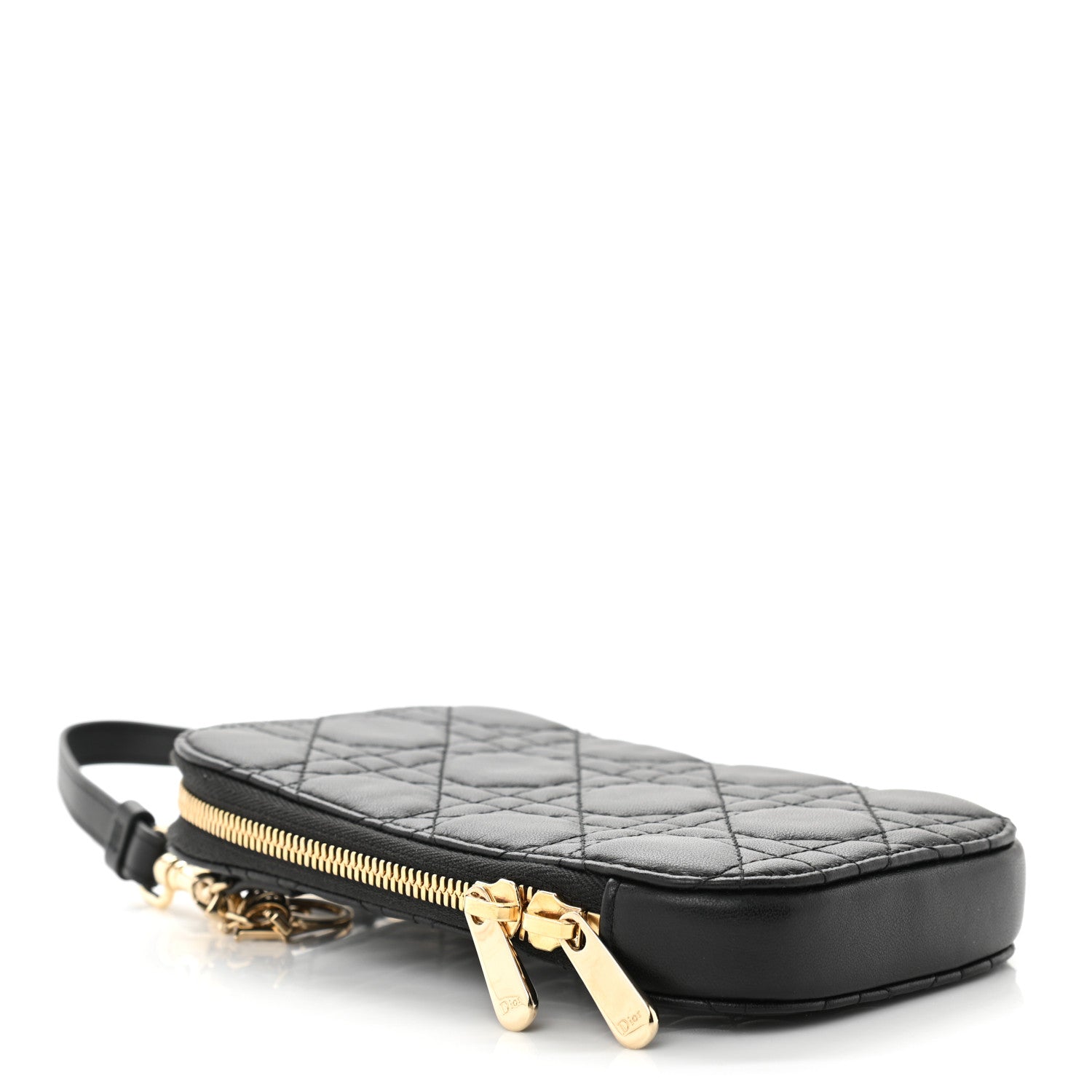 Christian Dior Lambskin Cannage Lady Dior Phone Holder Black 4 of 12