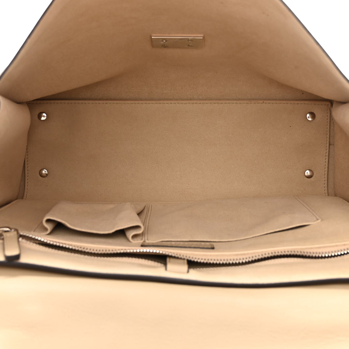 Suede Calfskin Lambskin Medium Shark Lock Satchel Taupe
