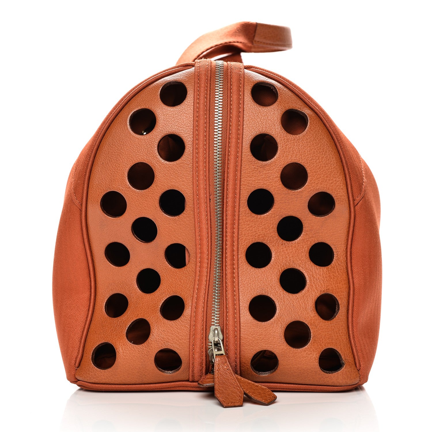 Hermes Buffle Toile Sac A Chien TouTou Brique Potiron 10 of 10