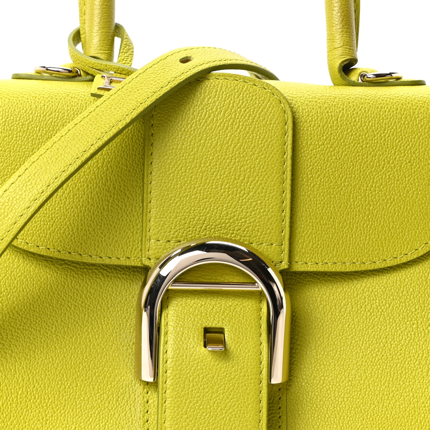 Delvaux Grained Rodeo Calfskin Mini Brillant Satchel Absinthe Lime 9 of 11