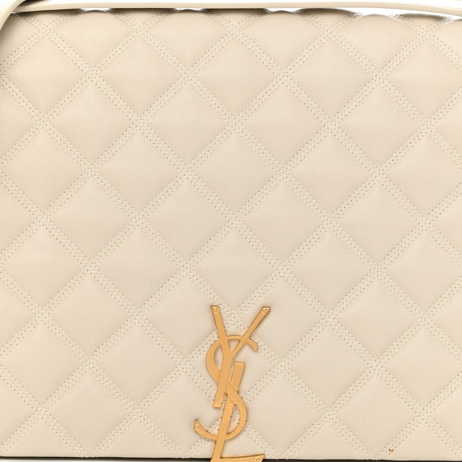 Saint Laurent Lambskin Quilted Large Becky Chain Bag Crema Soft 7 of 11