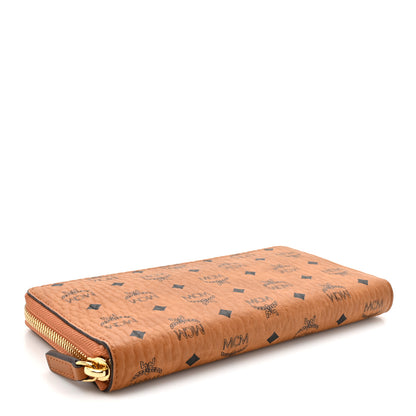 MCM Visetos Large Zip Around Wallet Cognac 4 of 8