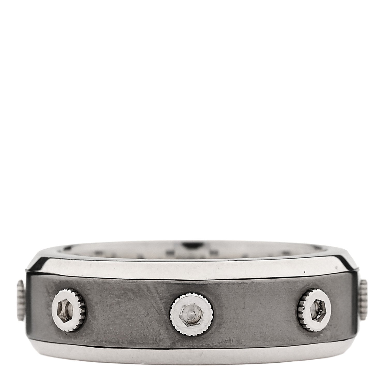 Tiffany Sterling Silver Titanium Turbo Band Ring 62 10 3 of 4