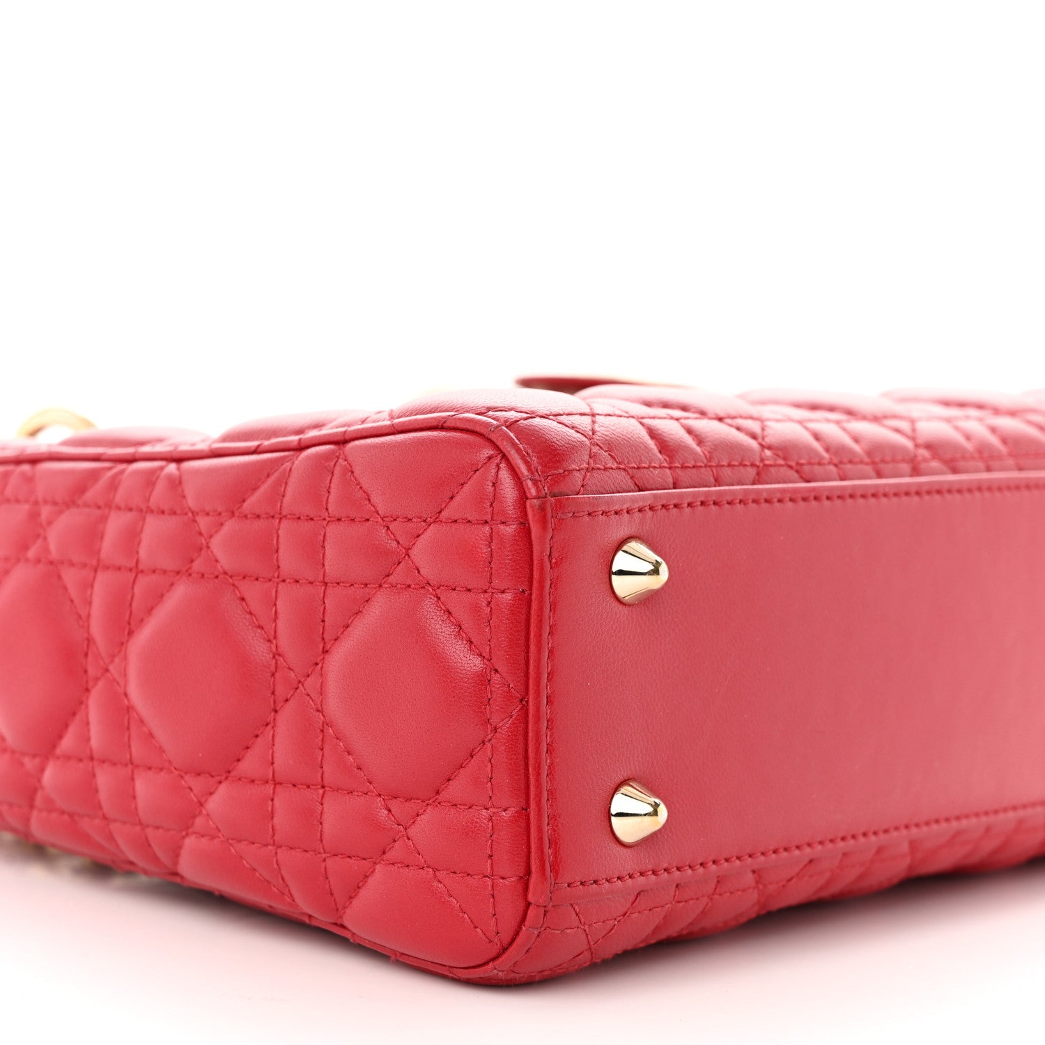 Christian Dior Lambskin Cannage Small Lucky Badges My Lady Dior Red 9 of 12