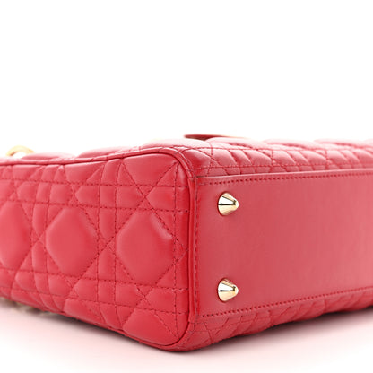 Christian Dior Lambskin Cannage Small Lucky Badges My Lady Dior Red 9 of 12