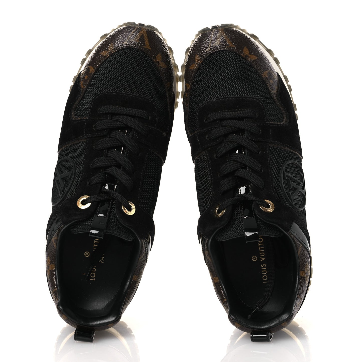 Suede Monogram Run Away Sneakers 36.5 Black