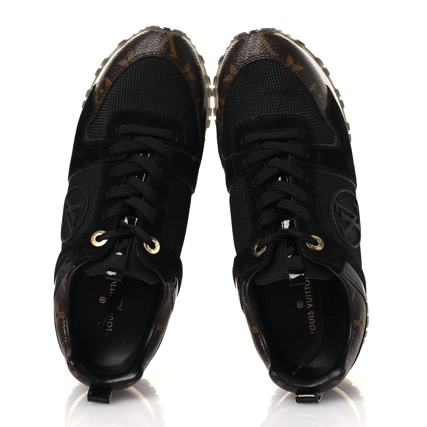Louis Vuitton Suede Monogram Run Away Sneakers 36.5 Black 2 of 14