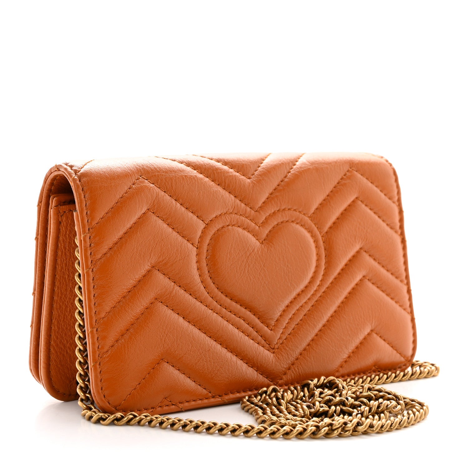 Gucci Calfskin Matelasse GG Marmont Mini Bag Cognac 3 of 9