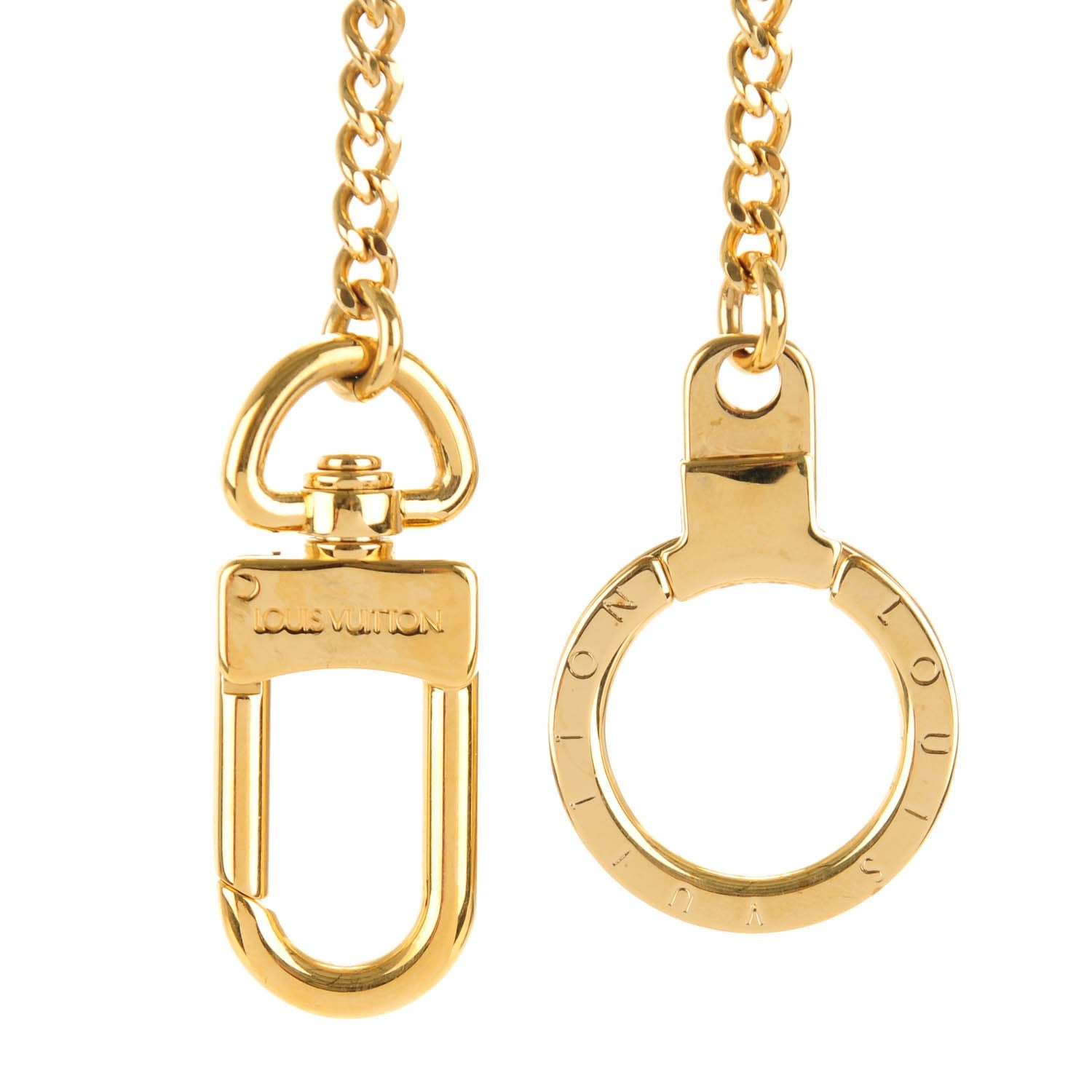 Louis Vuitton Metal Pochette Extender Key Ring Chain Gold 3 of 3