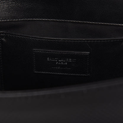 Saint Laurent Calfskin Snakeskin Effect Medium Classic Monogram Kate Satchel Black 8 of 10