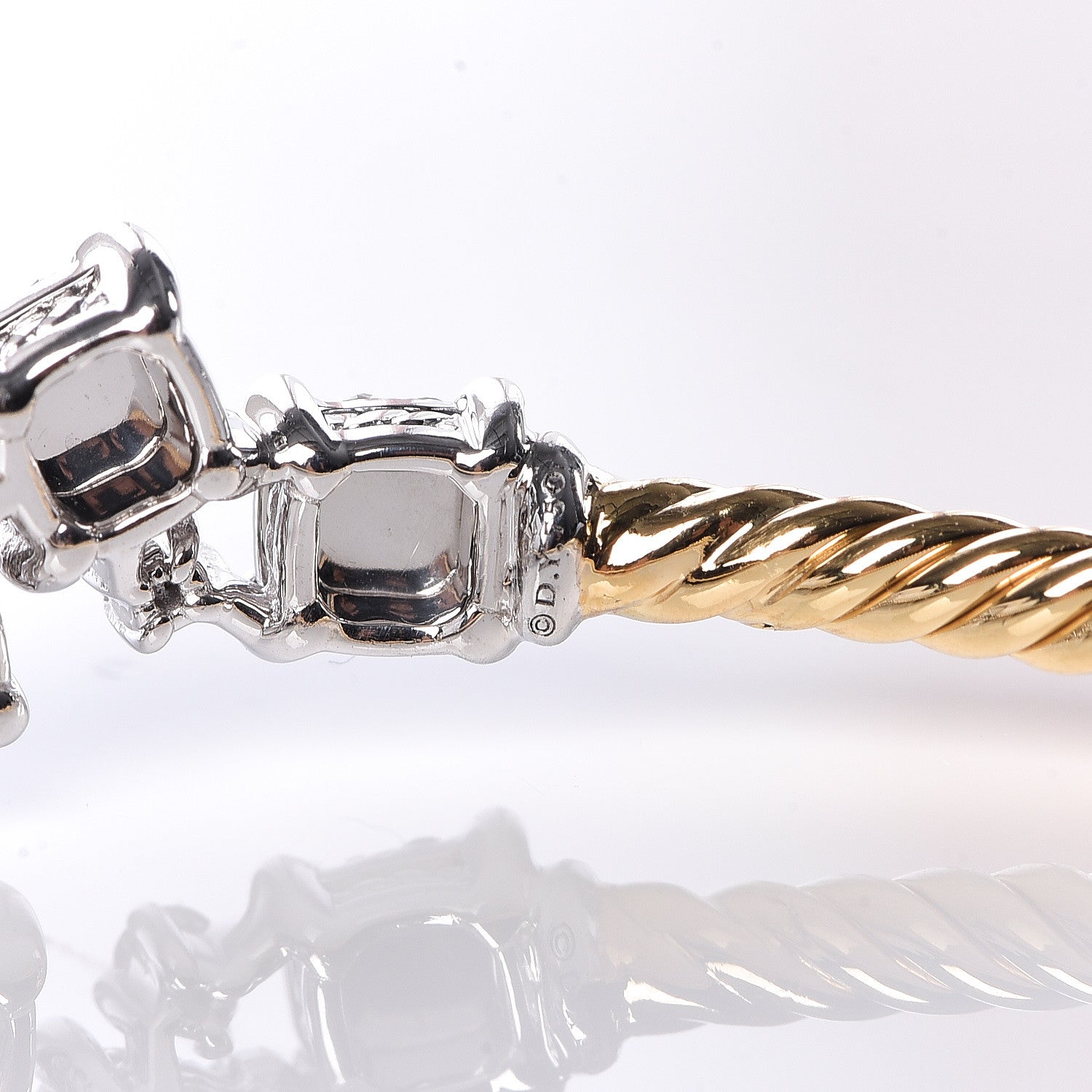 David Yurman 18K Yellow White Gold Diamond Precious Chatelaine Bracelet 5 of 5