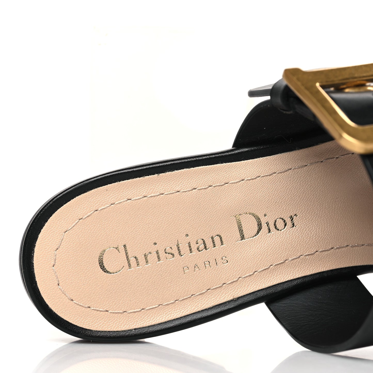 Resille D-Dior Mule Flats 36.5 Black