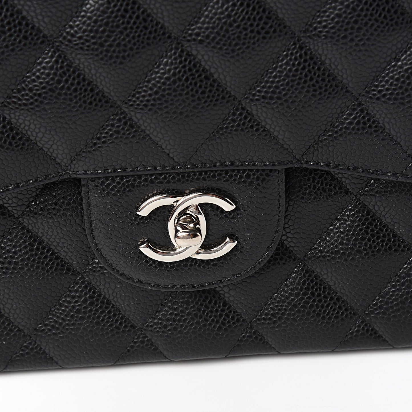Caviar Quilted Jumbo Double Flap Black