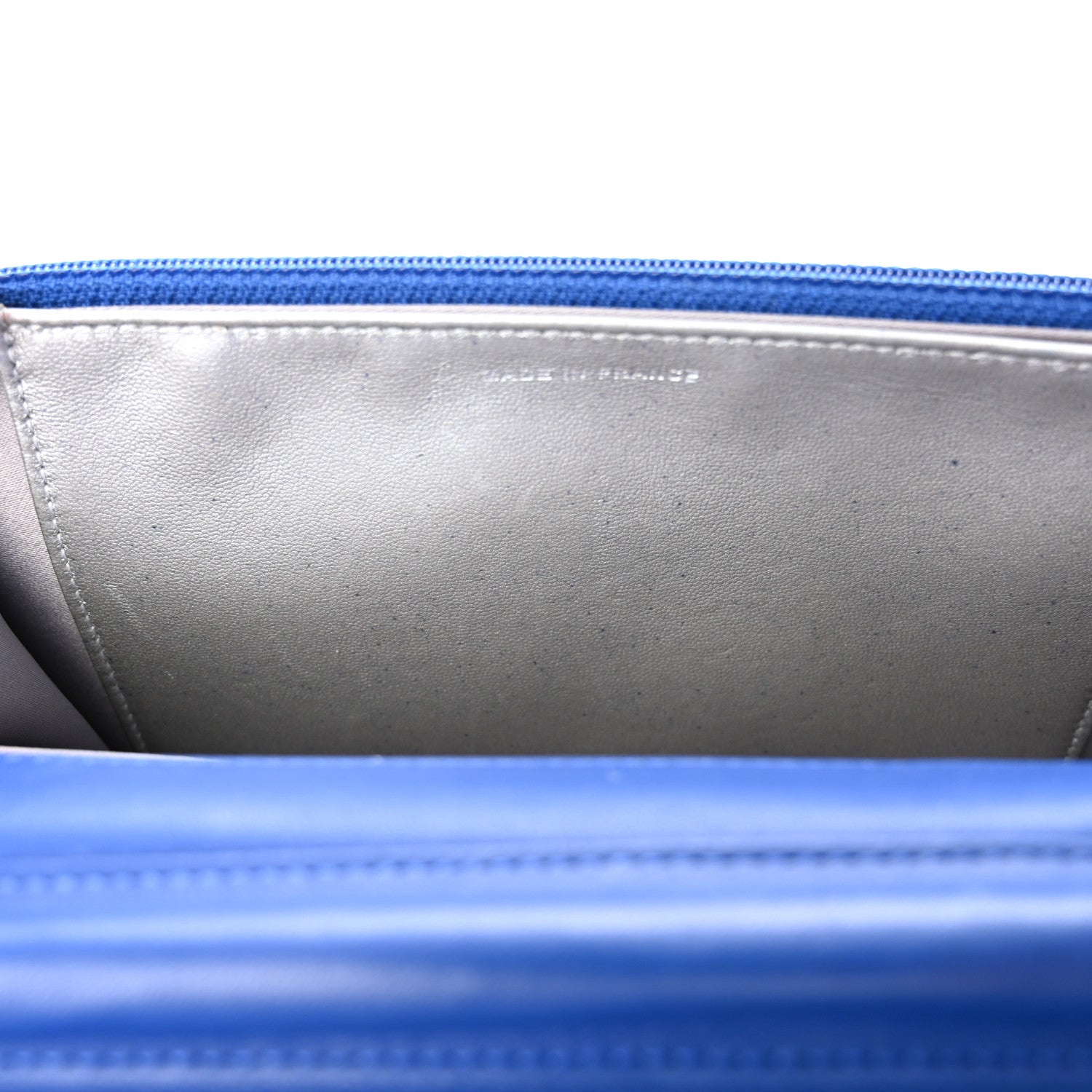 Chanel Lambskin Camellia Embossed Wallet on Chain WOC Blue 9 of 13