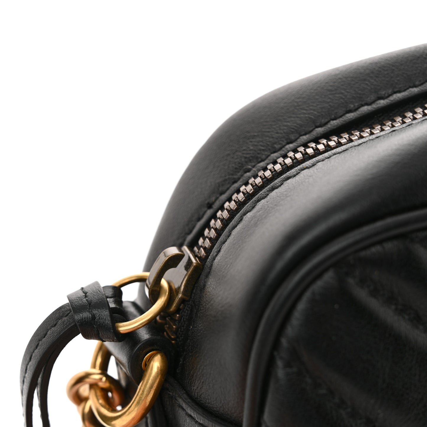 Calfskin Matelasse Small GG Marmont Chain Shoulder Bag Black