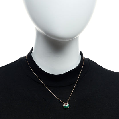 Cartier 18K Pink Gold Diamond Malachite XS Amulette de Cartier Pendant Necklace 2 of 6