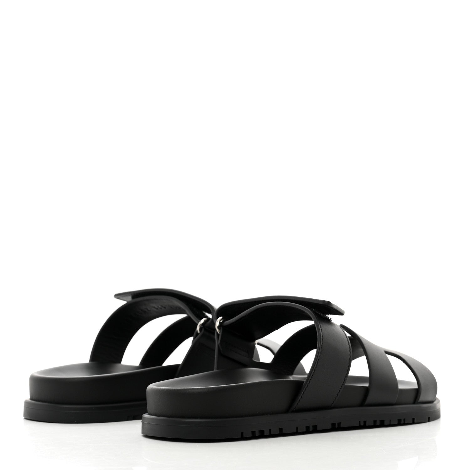 Hermes Calfskin Womens Chypre Sandals 36.5 Black 4 of 9