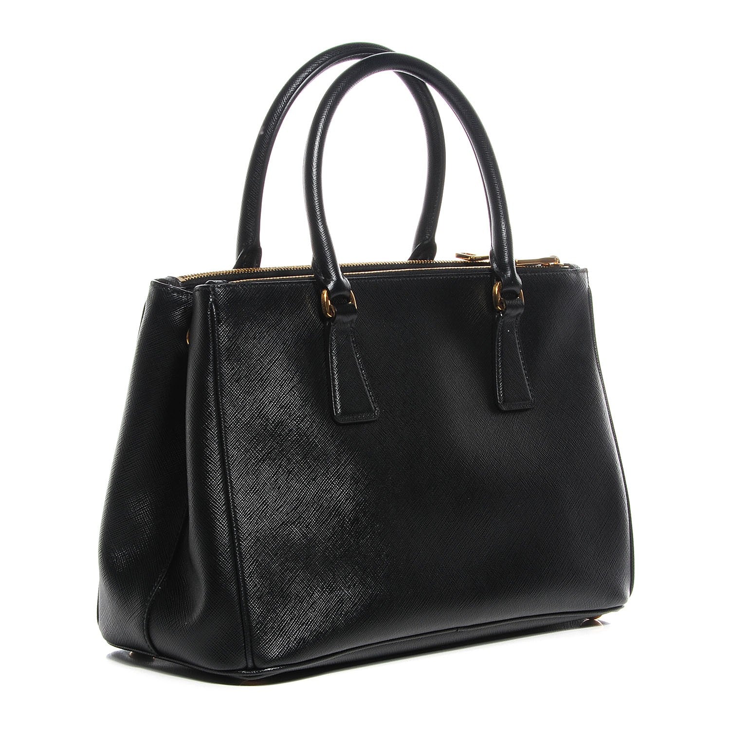 Prada Saffiano Lux Small Double Zip Tote Nero Black 3 of 10