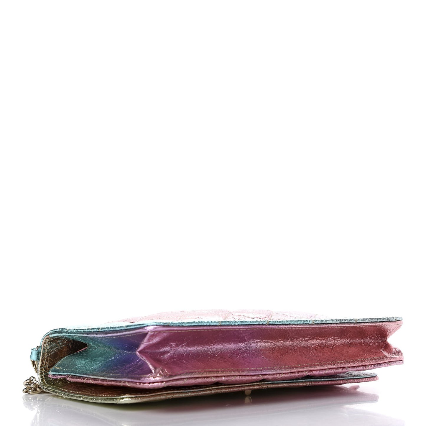 Metallic Goatskin Quilted 2.55 Reissue Wallet on Chain WOC Multicolor