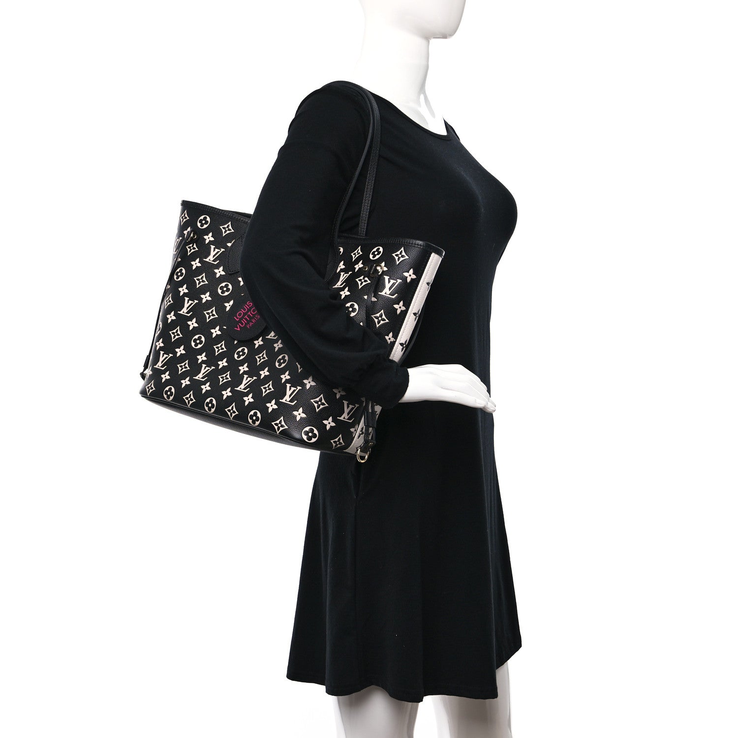 Louis Vuitton Empreinte Spring In The City Neverfull MM Black White Pink 2 of 9