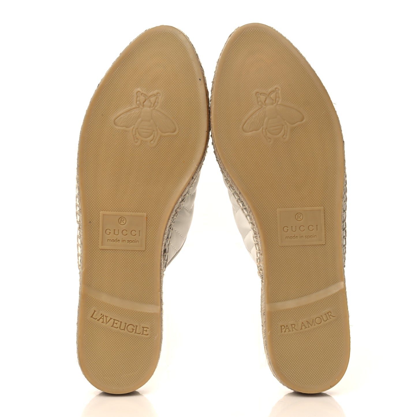 Nappa Matelasse GG Marmont Espadrille Slippers 39 Great White
