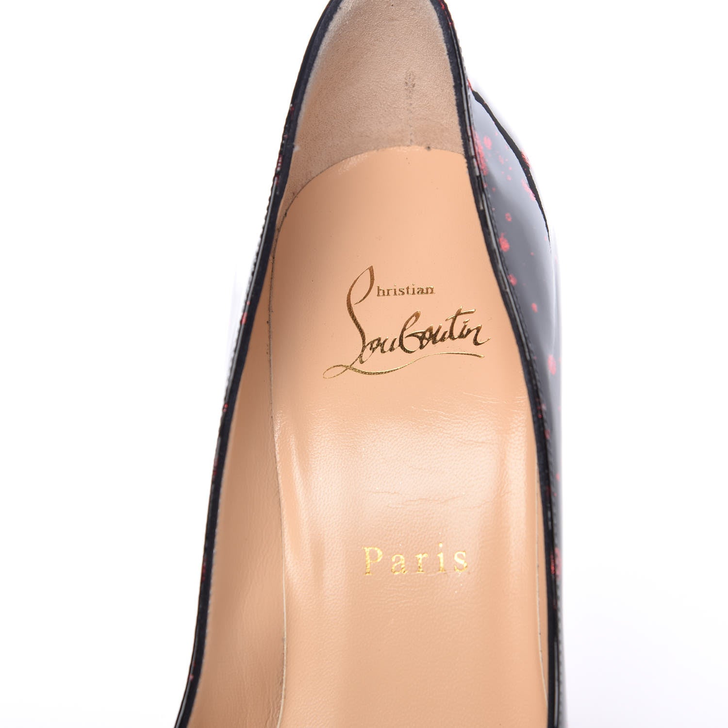 Christian Louboutin Patent Pollock Pigalle Follies 100 Pumps 37 Black Red 7 of 9
