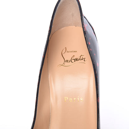 Christian Louboutin Patent Pollock Pigalle Follies 100 Pumps 37 Black Red 7 of 9