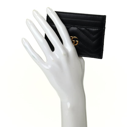 Gucci Calfskin Matelasse GG Marmont Card Holder Black 2 of 7