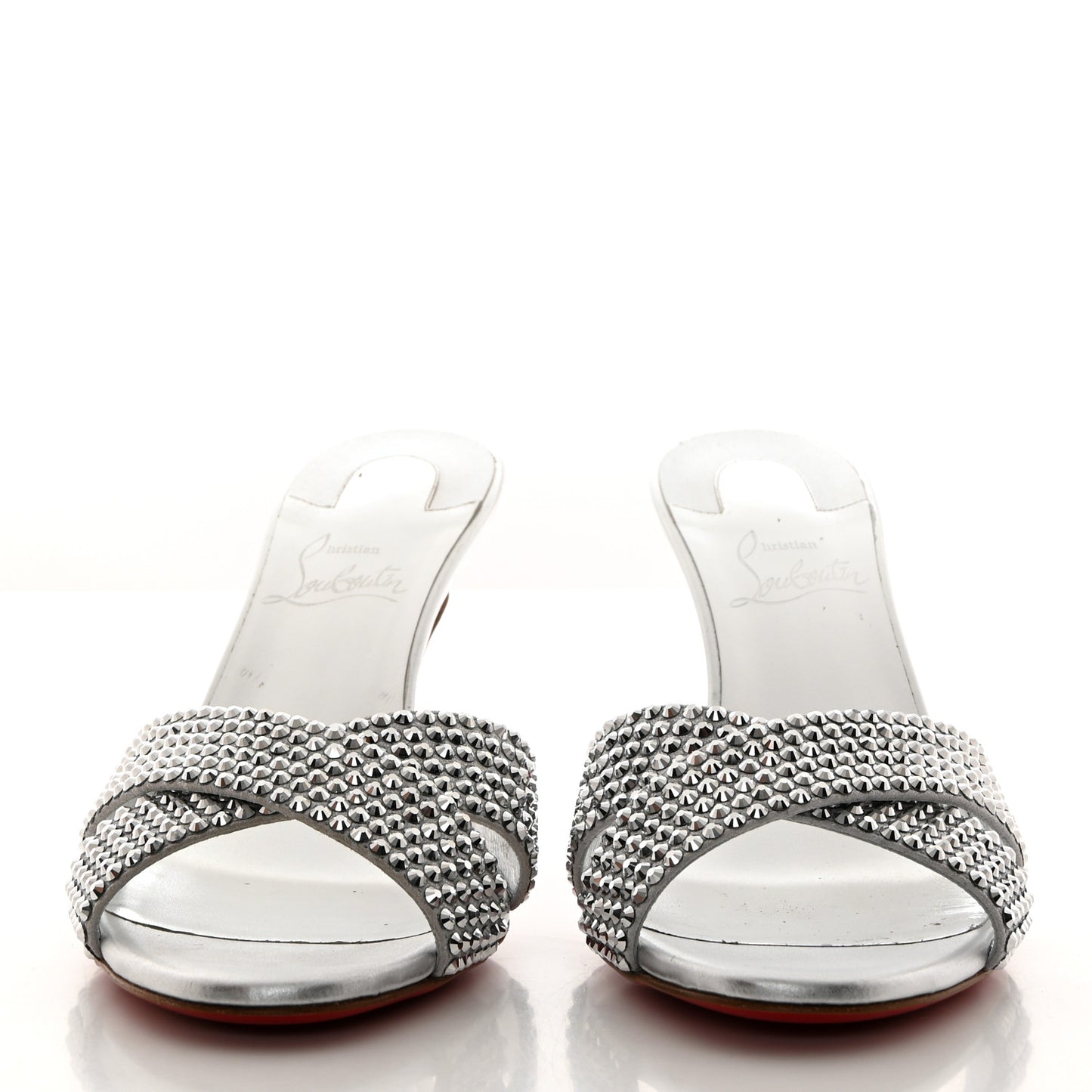 Suede Metallic Kid Lambskin Strass Mariza Is Back 85 Sandals 38 Silver